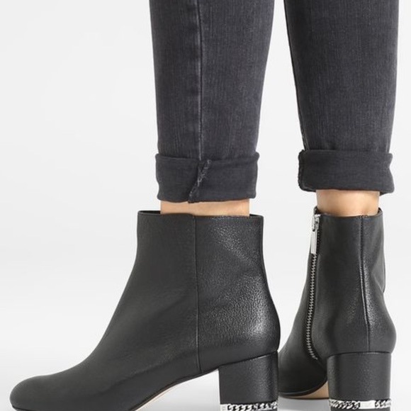 MICHAEL KORS Sabrina Chain Heel Bootie Leather 6.5 - Picture 2 of 11